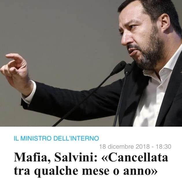 Salvini cancellerà la mafia