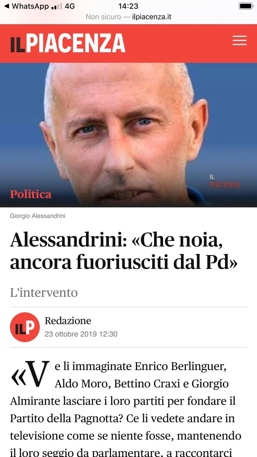 Che noia: ancora fuoriusciti dal PD!