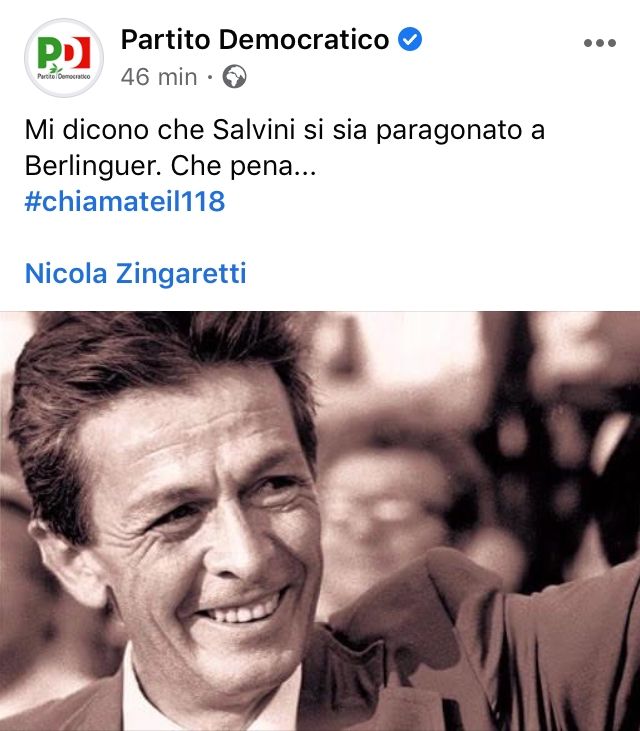 Il delirio di Salvini: dice di essere l'erede di Berlinguer