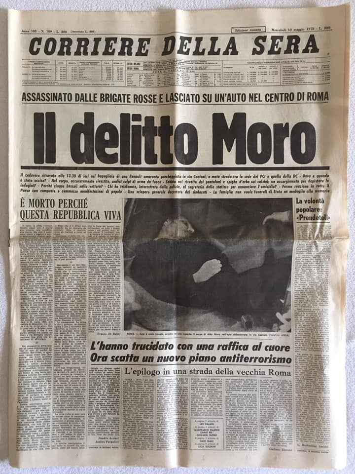 Moro - Corriere della Sera 9 maggio 1978