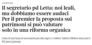 La tassa di successione di Letta